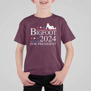 Funny Bigfoot For President T Shirt For Kid Vote Sexy Sasquatch American Flag Star TS11 Maroon Print Your Wear