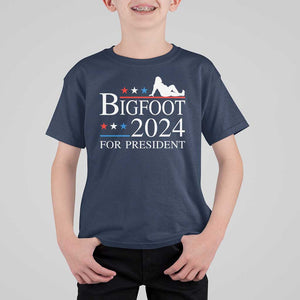 Funny Bigfoot For President T Shirt For Kid Vote Sexy Sasquatch American Flag Star TS11 Navy Print Your Wear