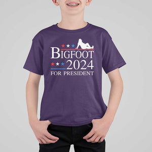 Funny Bigfoot For President T Shirt For Kid Vote Sexy Sasquatch American Flag Star TS11 Purple Print Your Wear