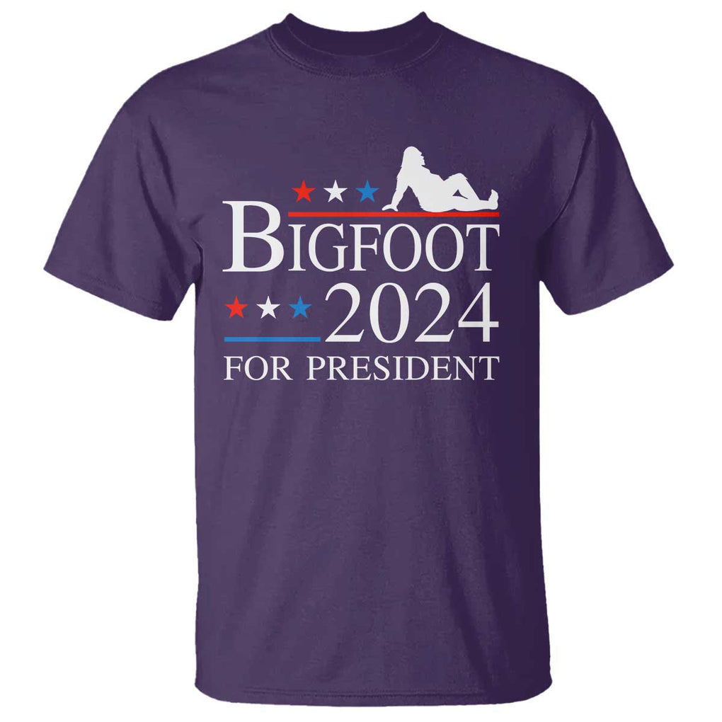 Funny Bigfoot For President T Shirt Vote Sexy Sasquatch American Flag Star TS11 Purple Print Your Wear
