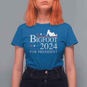 Funny Bigfoot For President T Shirt For Women Vote Sexy Sasquatch American Flag Star TS11 Royal Blue Print Your Wear