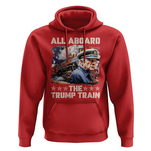 Trump Supporter 2024 Hoodie All Aboard The Trump Train USA American Flag TS11 Red Print Your Wear