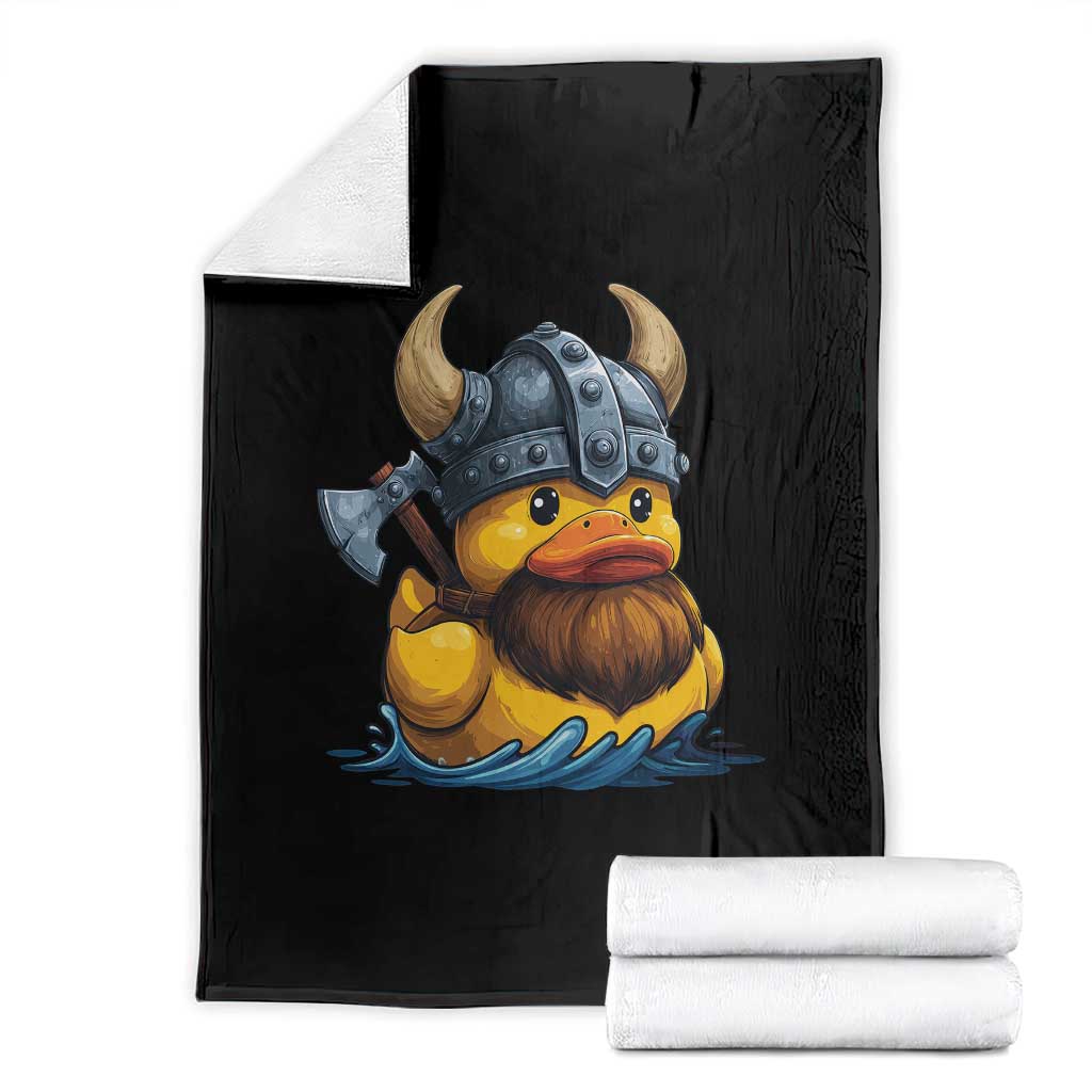 Rubber Duck Viking Warrior Norse Mythology Throw Blanket TS11 Black Print Your Wear