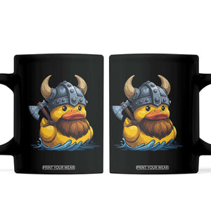 Rubber Duck Viking Warrior Norse Mythology Coffee Mug TS11 Black Print Your Wear