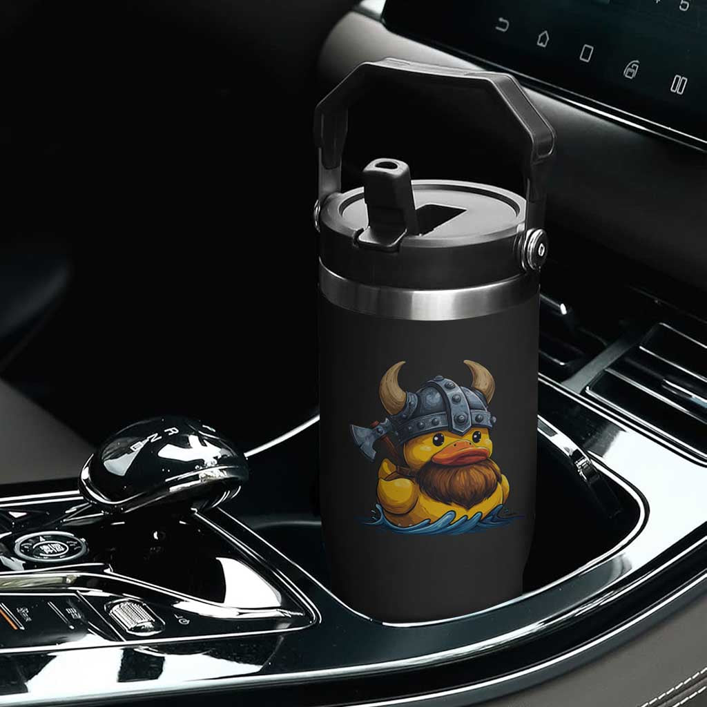 Rubber Duck Viking Warrior Norse Mythology Flip Straw Tumbler TS11 Print Your Wear