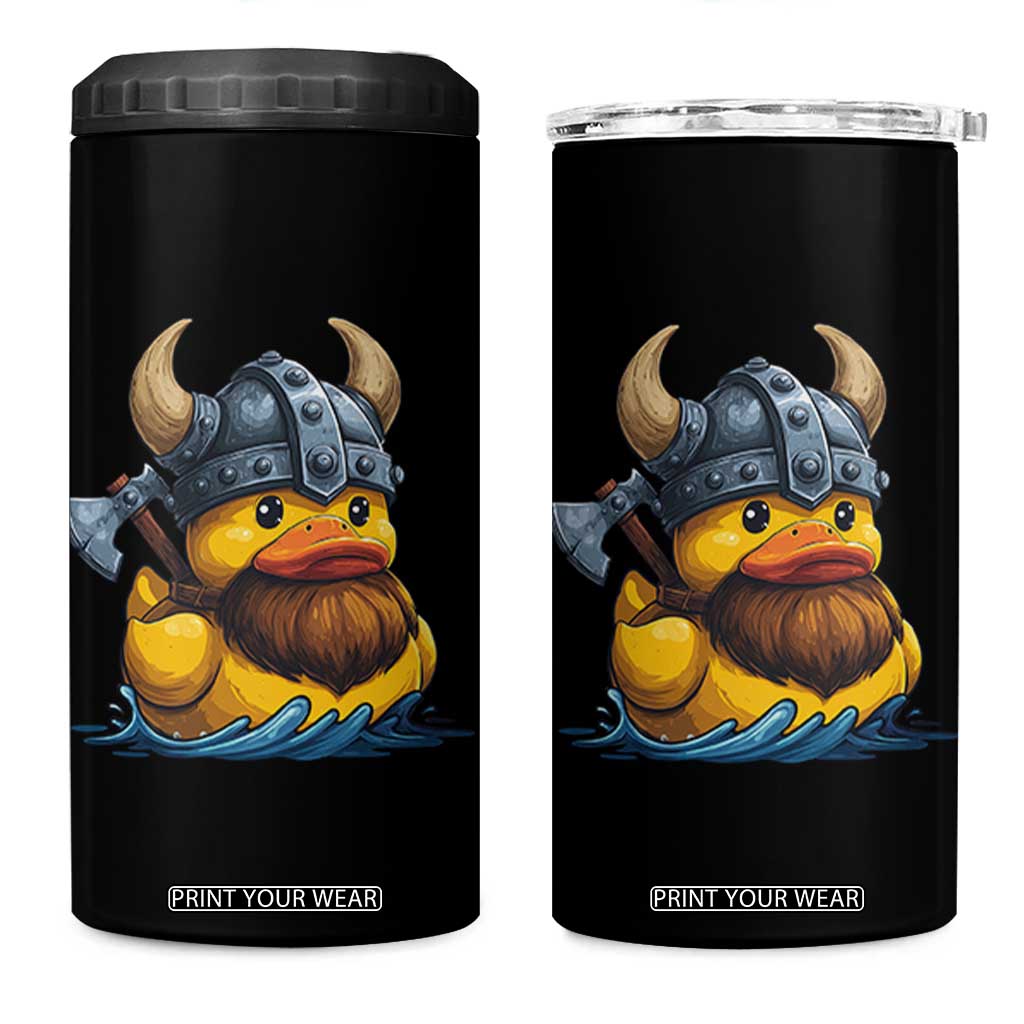 Rubber Duck Viking Warrior Norse Mythology 4 in 1 Can Cooler Tumbler TS11 One Size: 16 oz Black Print Your Wear