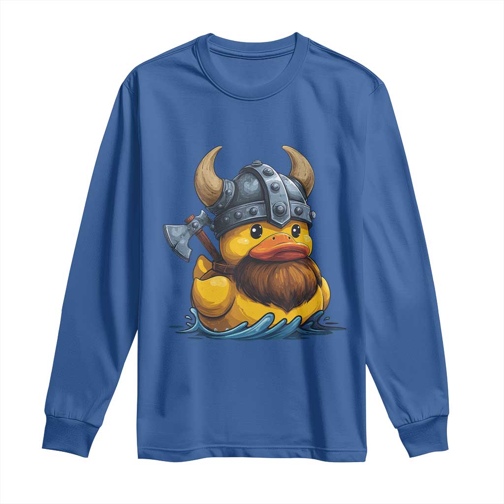 Rubber Duck Viking Warrior Norse Mythology Long Sleeve Shirt TS11 Royal Blue Print Your Wear