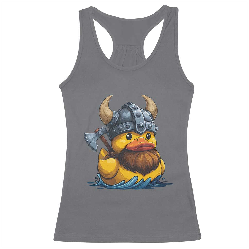 Rubber Duck Viking Warrior Norse Mythology Racerback Tank Top TS11 Charcoal Print Your Wear