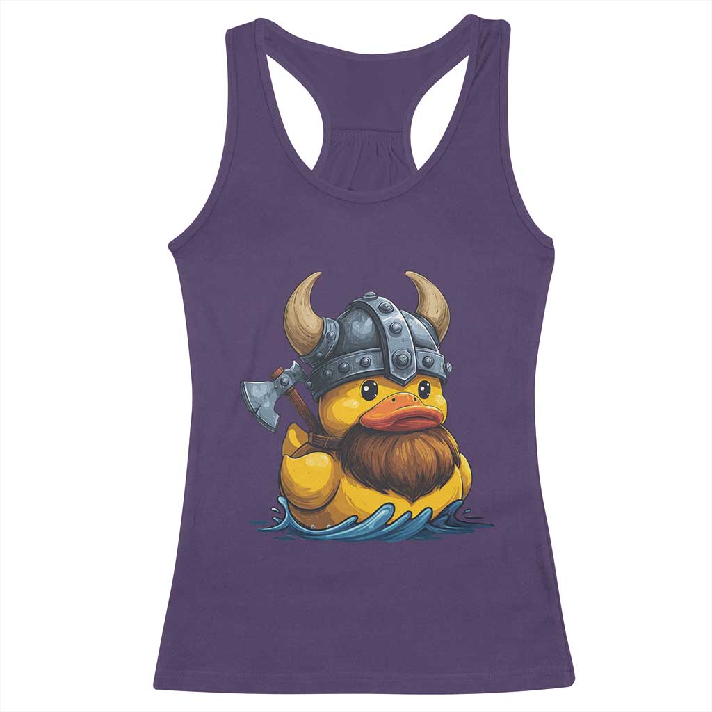 Rubber Duck Viking Warrior Norse Mythology Racerback Tank Top TS11 Purple Print Your Wear