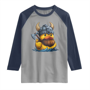 Rubber Duck Viking Warrior Norse Mythology Raglan Shirt TS11 Sport Gray Navy Print Your Wear