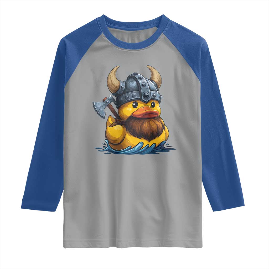 Rubber Duck Viking Warrior Norse Mythology Raglan Shirt TS11 Sport Gray Royal Print Your Wear
