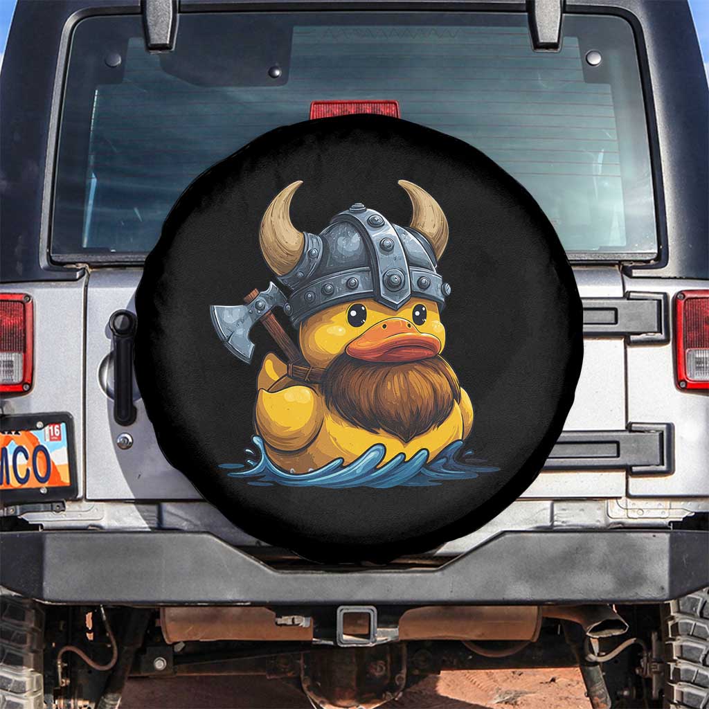 Rubber Duck Viking Warrior Norse Mythology Spare Tire Cover TS11 No hole Black Print Your Wear