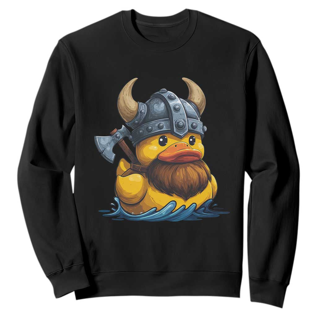 Rubber Duck Viking Warrior Norse Mythology Sweatshirt TS11 Black Print Your Wear