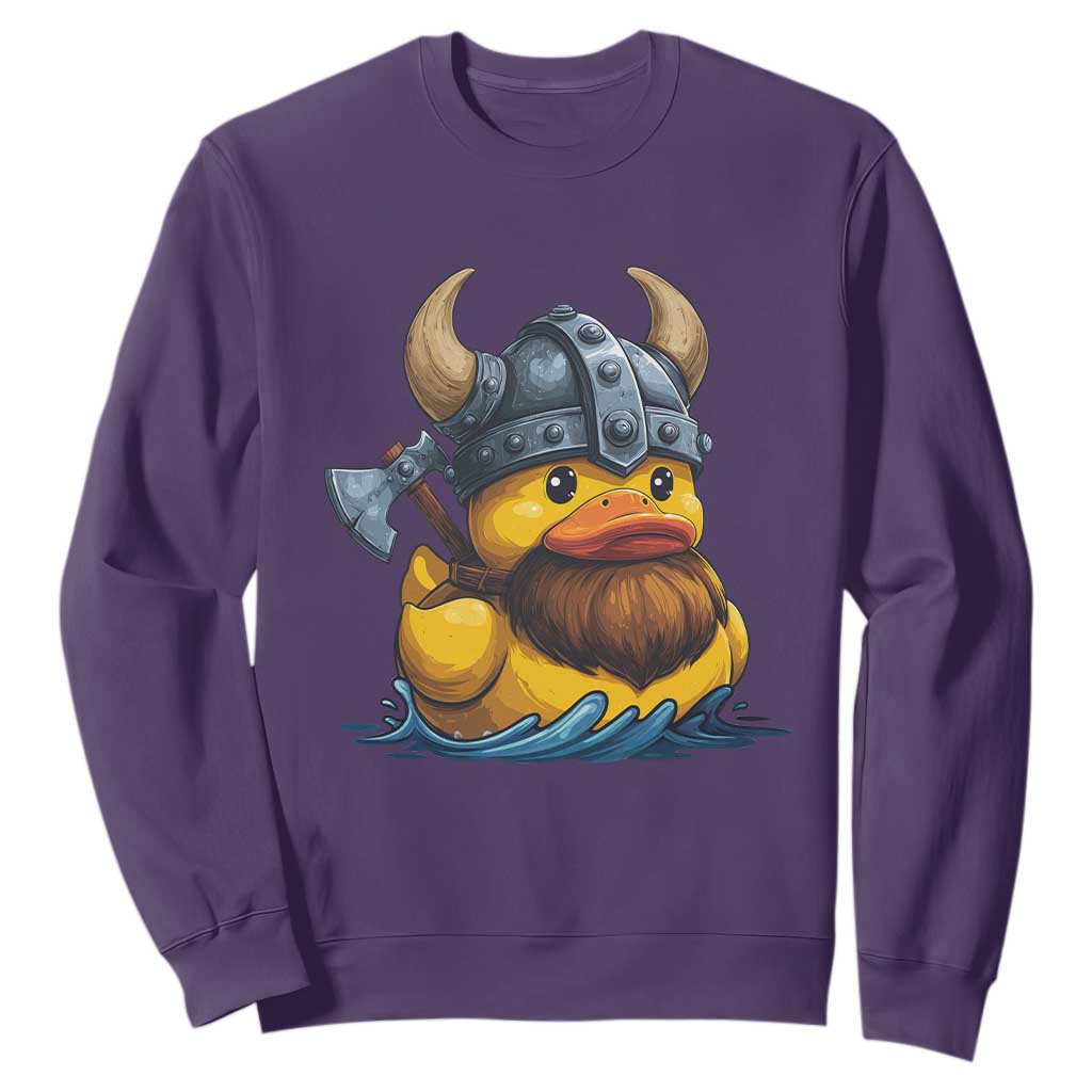 Rubber Duck Viking Warrior Norse Mythology Sweatshirt TS11 Purple Print Your Wear