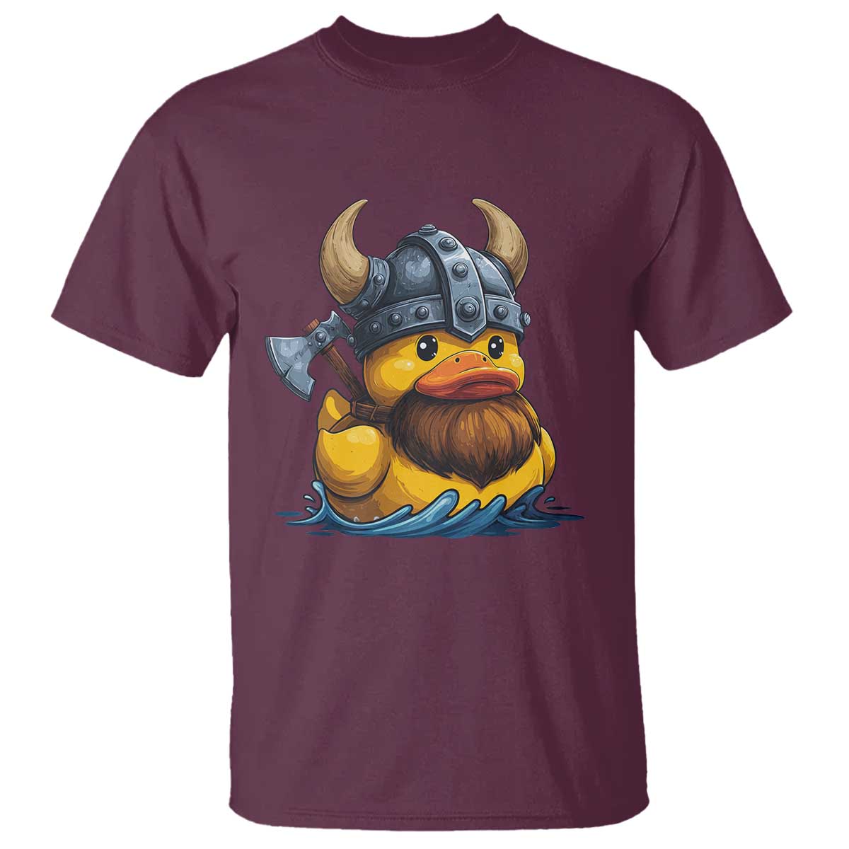Rubber Duck Viking Warrior Norse Mythology T Shirt TS11 Maroon Print Your Wear