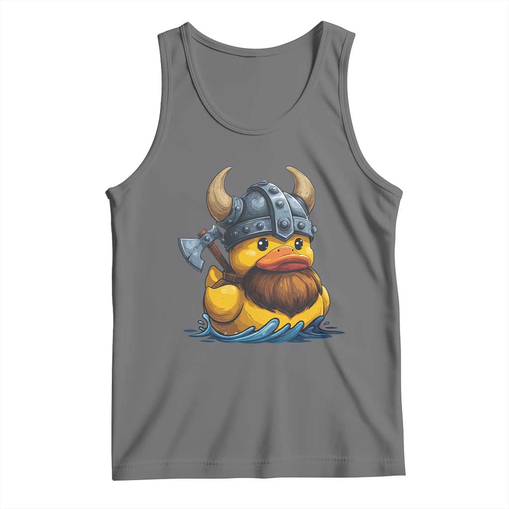 Rubber Duck Viking Warrior Norse Mythology Tank Top TS11 Black Heather Print Your Wear