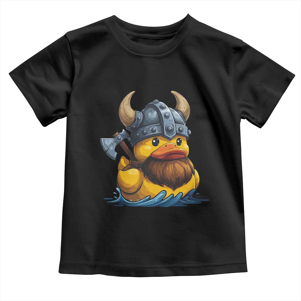 Rubber Duck Viking Warrior Norse Mythology Toddler T Shirt TS11 Black Print Your Wear