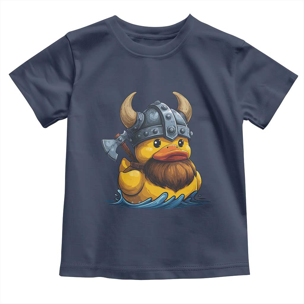 Rubber Duck Viking Warrior Norse Mythology Toddler T Shirt TS11 Navy Print Your Wear