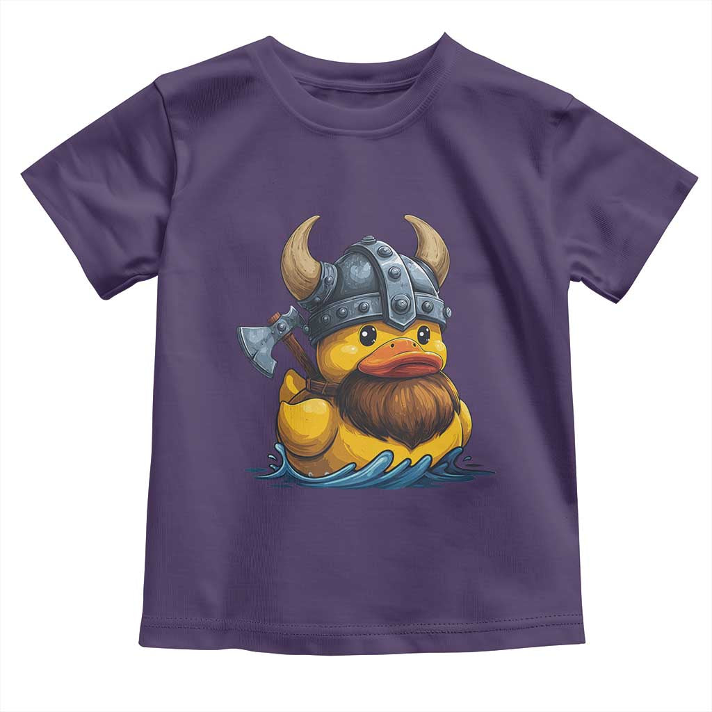 Rubber Duck Viking Warrior Norse Mythology Toddler T Shirt TS11 Purple Print Your Wear
