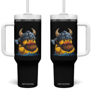 Rubber Duck Viking Warrior Norse Mythology Tumbler With Handle TS11 One Size: 40 oz Black Print Your Wear