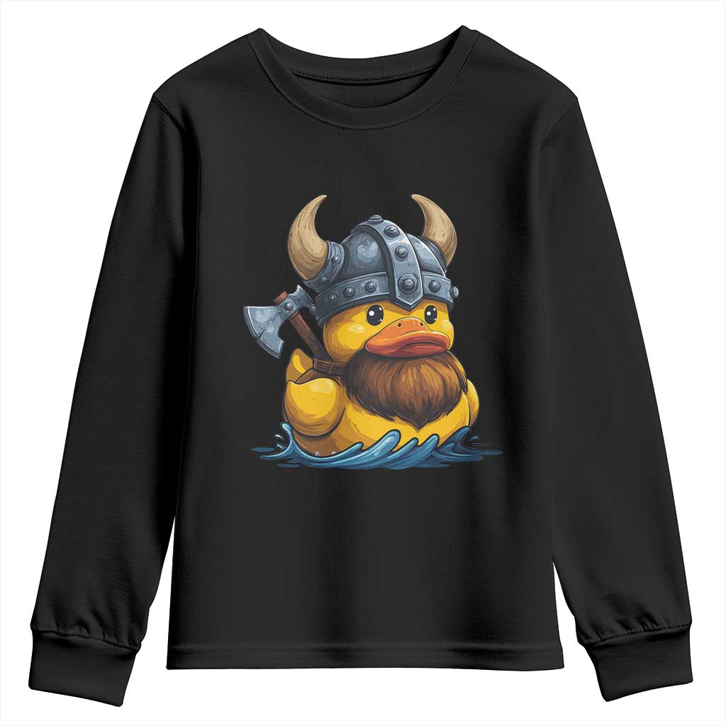 Rubber Duck Viking Warrior Norse Mythology Youth Sweatshirt TS11 Black Print Your Wear