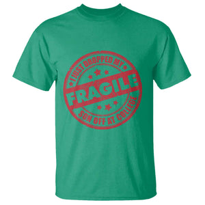 Fragile I Just Dropped My Son Off At College T Shirt Drop Off Parents Vintage Star TS11 Irish Green Print Your Wear