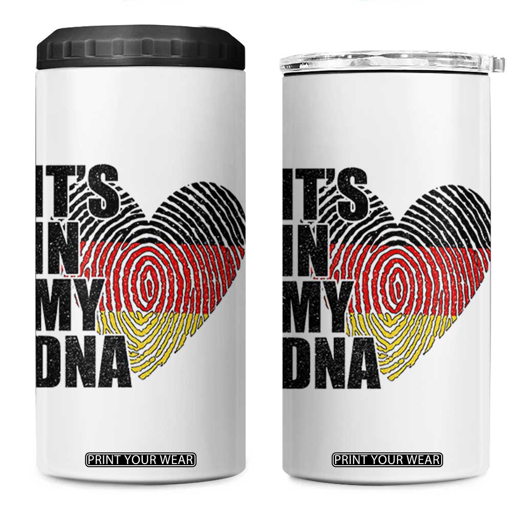 German Pride 4 in 1 Can Cooler Tumbler It Is In My DNA Patriotic Germany Flag TS11 One Size: 16 oz White Print Your Wear