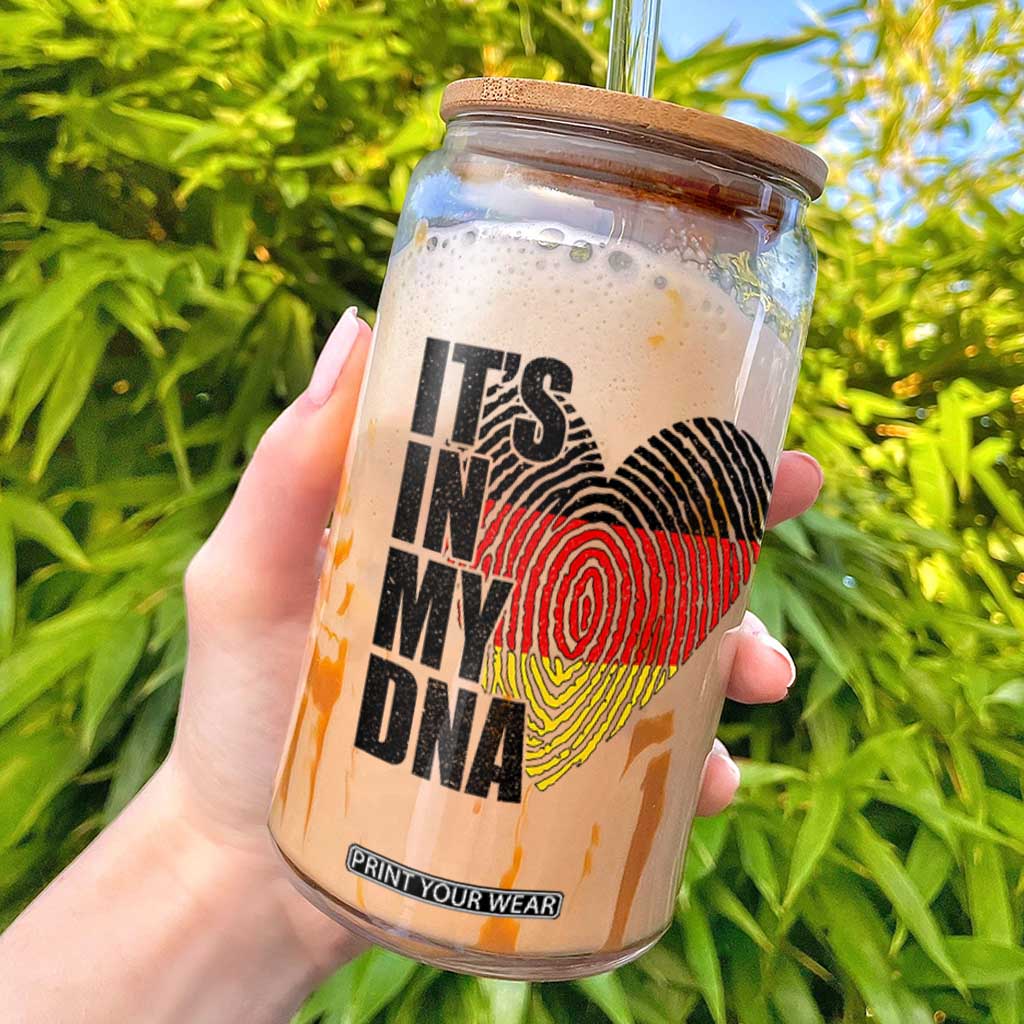 German Pride Glass Can It Is In My DNA Patriotic Germany Flag TS11 White Print Your Wear