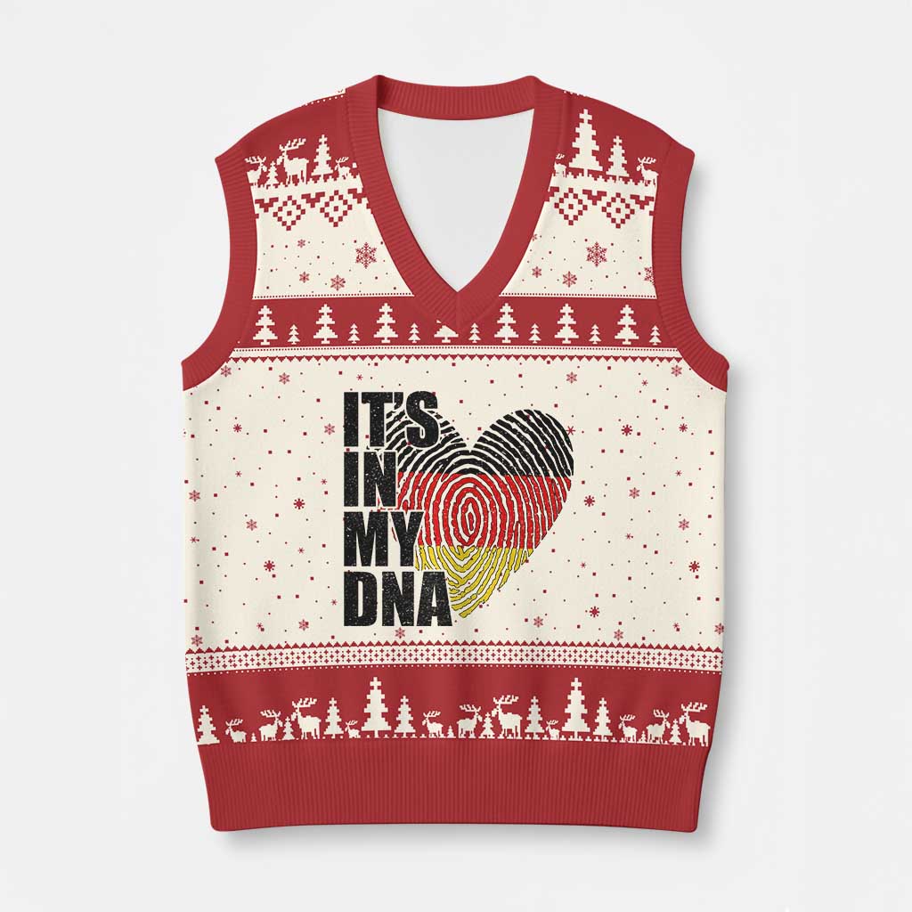 German Pride V-Neck Knit Sweater Vest It Is In My DNA Patriotic Germany Flag TS11 Beige Red Print Your Wear