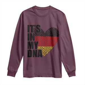 German Pride Long Sleeve Shirt It Is In My DNA Patriotic Germany Flag TS11 Maroon Print Your Wear