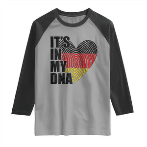 German Pride Raglan Shirt It Is In My DNA Patriotic Germany Flag TS11 Sport Gray Black Print Your Wear