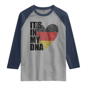 German Pride Raglan Shirt It Is In My DNA Patriotic Germany Flag TS11 Sport Gray Navy Print Your Wear