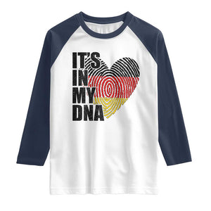 German Pride Raglan Shirt It Is In My DNA Patriotic Germany Flag TS11 White Navy Print Your Wear
