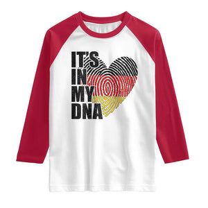 German Pride Raglan Shirt It Is In My DNA Patriotic Germany Flag TS11 White Red Print Your Wear