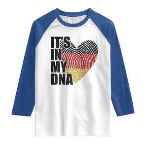 German Pride Raglan Shirt It Is In My DNA Patriotic Germany Flag TS11 White Royal Print Your Wear
