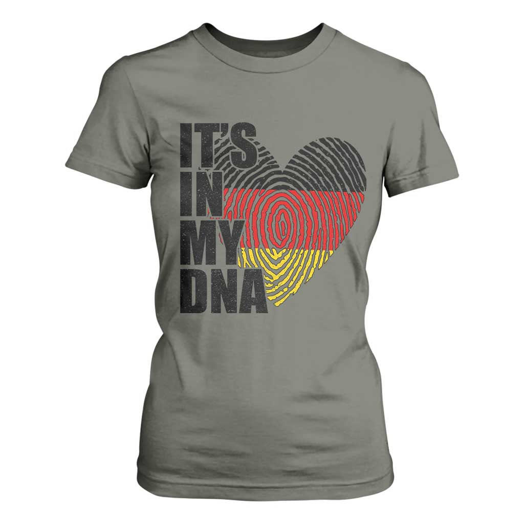 German Pride T Shirt For Women It Is In My DNA Patriotic Germany Flag TS11 Military Green Print Your Wear