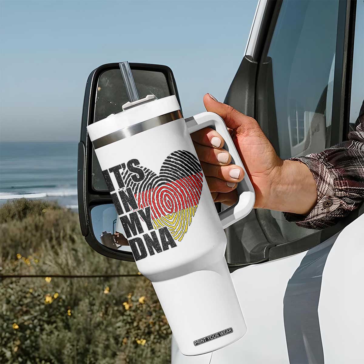 German Pride Tumbler With Handle It Is In My DNA Patriotic Germany Flag TS11 Print Your Wear