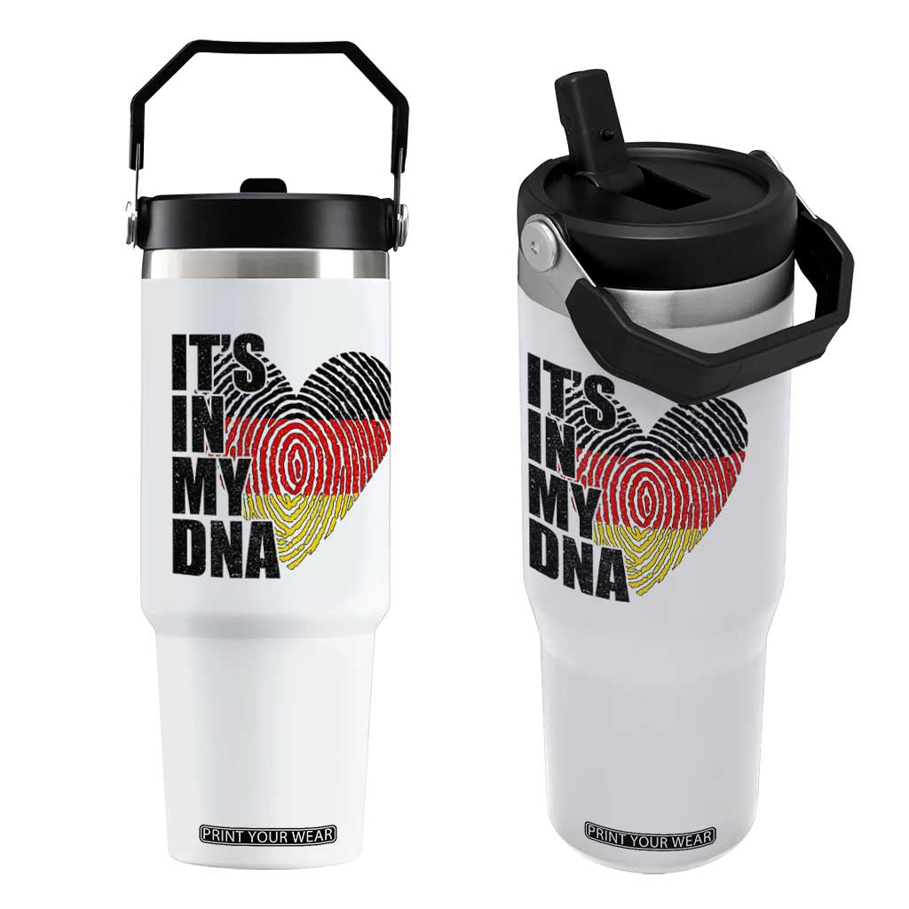 German Pride Flip Straw Tumbler It Is In My DNA Patriotic Germany Flag TS11 One Size: 30 oz White Print Your Wear