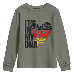 German Pride Youth Sweatshirt It Is In My DNA Patriotic Germany Flag TS11 Military Green Print Your Wear