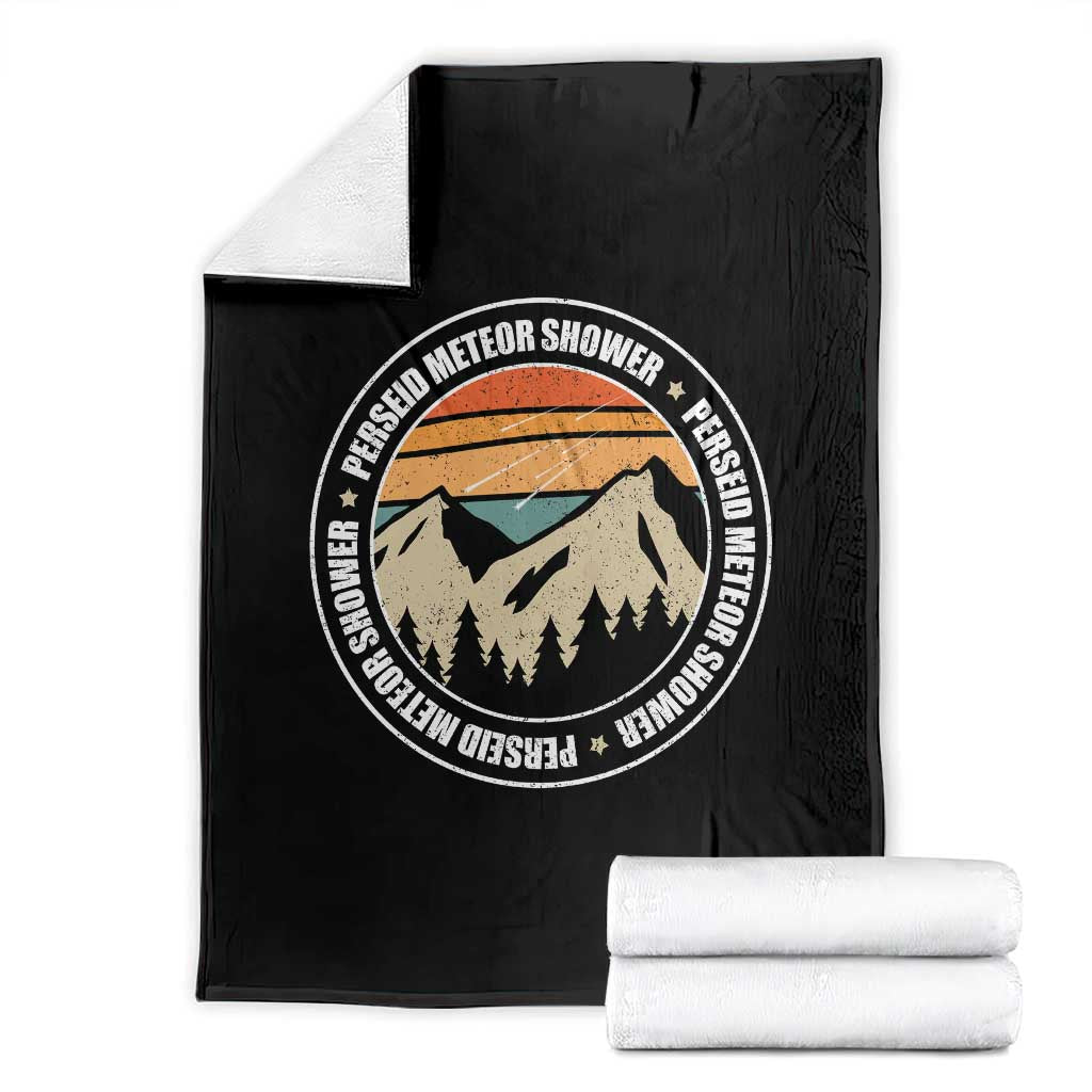 Perseid Meteor Shower Throw Blanket Shooting Stars Astronomy Vintage Retro Mountain TS11 Black Print Your Wear