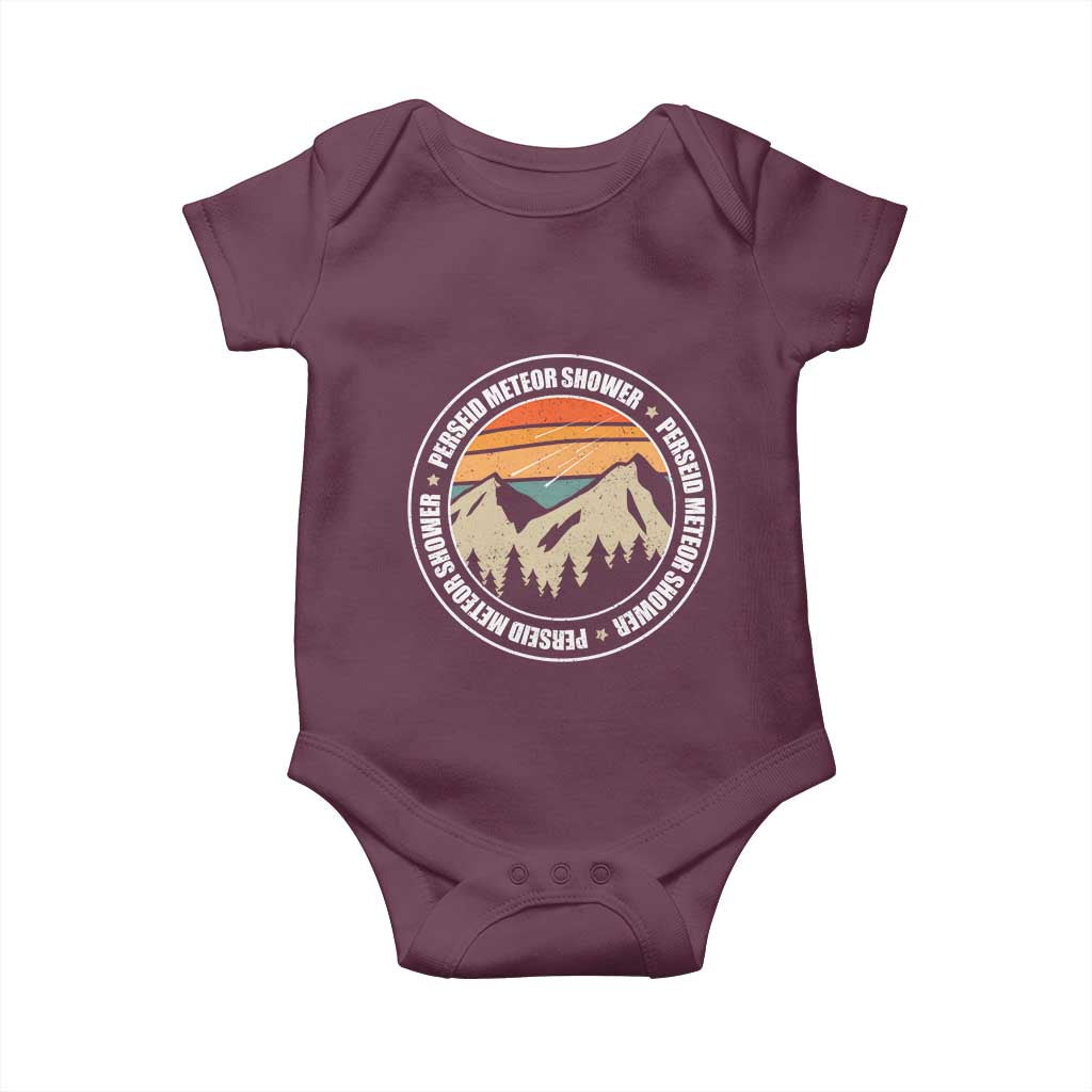 Perseid Meteor Shower Baby Onesie Shooting Stars Astronomy Vintage Retro Mountain TS11 Maroon Print Your Wear