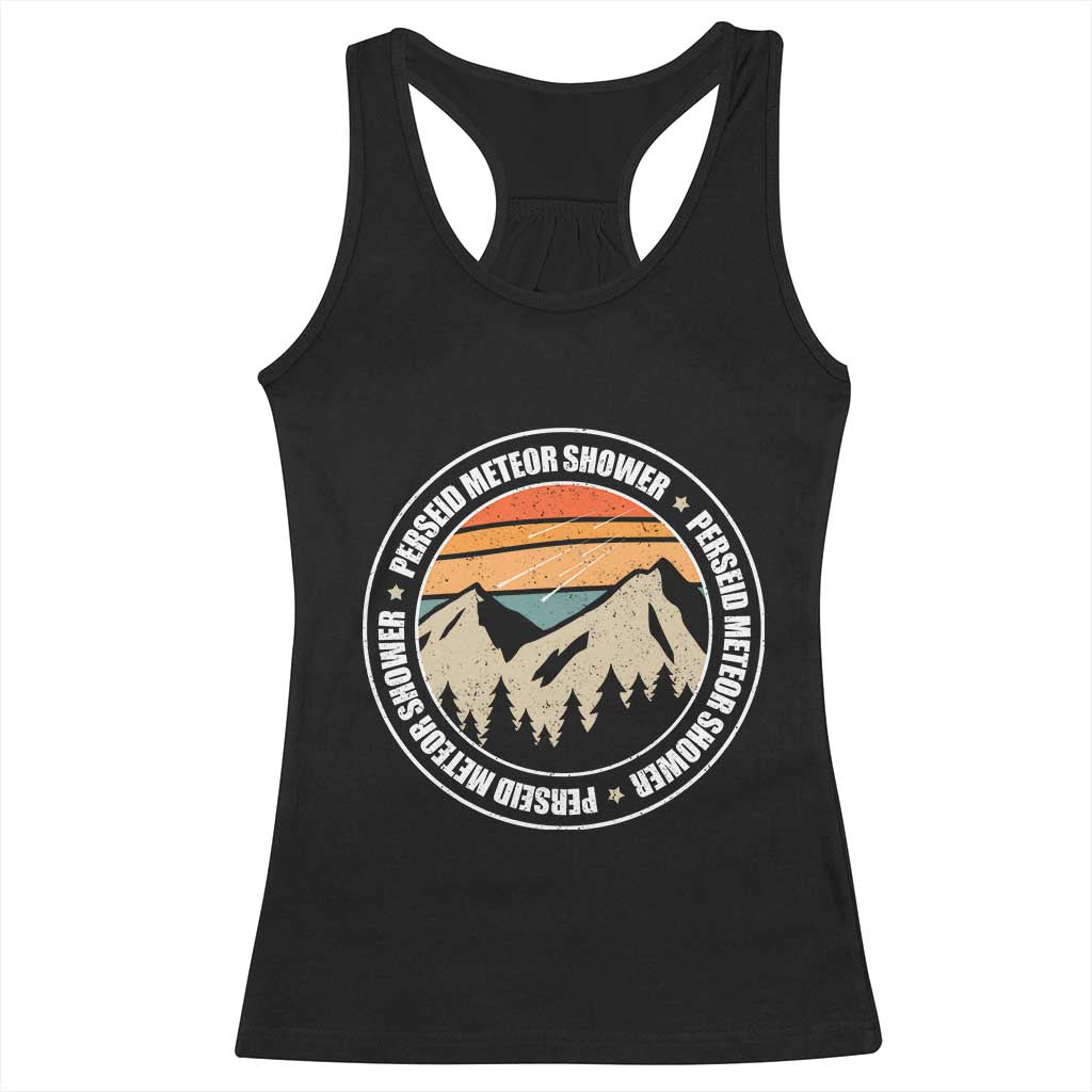 Perseid Meteor Shower Racerback Tank Top Shooting Stars Astronomy Vintage Retro Mountain TS11 Black Print Your Wear