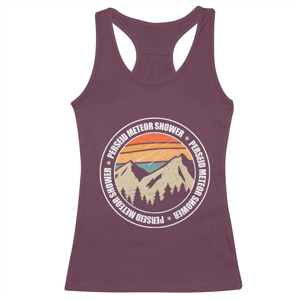 Perseid Meteor Shower Racerback Tank Top Shooting Stars Astronomy Vintage Retro Mountain TS11 Maroon Print Your Wear