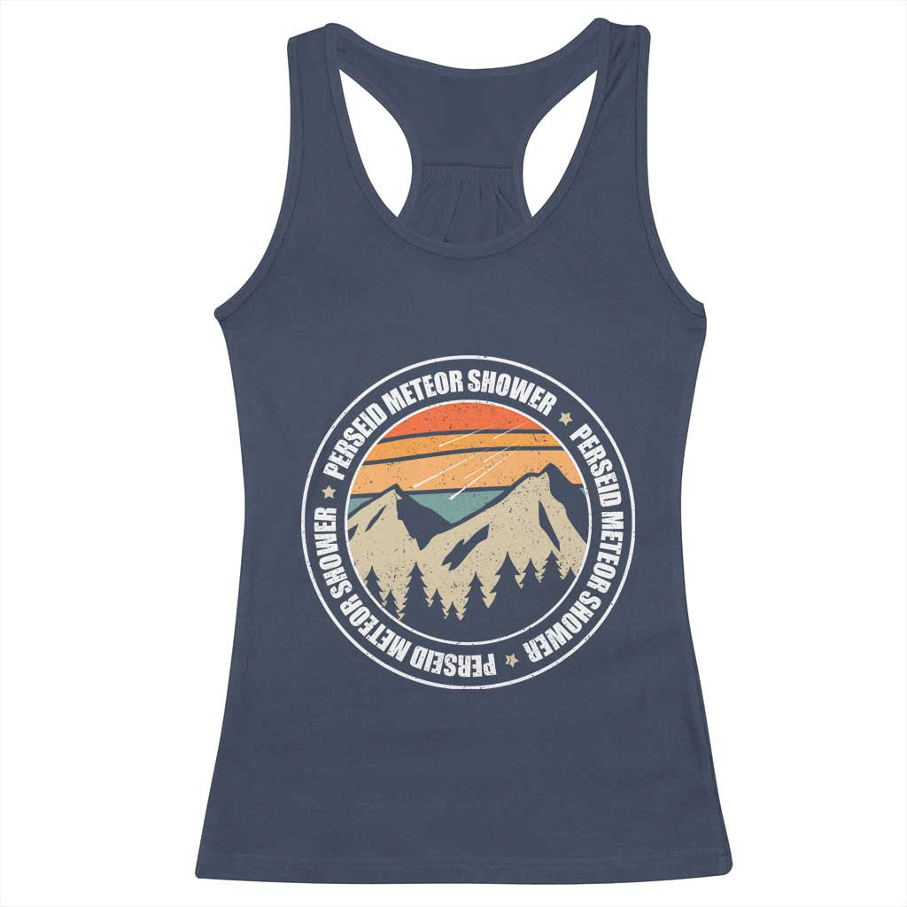 Perseid Meteor Shower Racerback Tank Top Shooting Stars Astronomy Vintage Retro Mountain TS11 Navy Print Your Wear