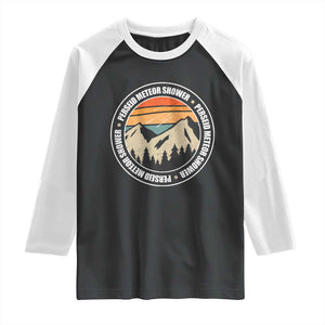 Perseid Meteor Shower Raglan Shirt Shooting Stars Astronomy Vintage Retro Mountain TS11 Black White Print Your Wear