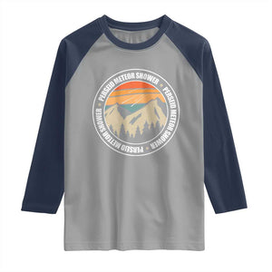 Perseid Meteor Shower Raglan Shirt Shooting Stars Astronomy Vintage Retro Mountain TS11 Sport Gray Navy Print Your Wear