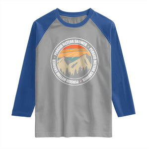 Perseid Meteor Shower Raglan Shirt Shooting Stars Astronomy Vintage Retro Mountain TS11 Sport Gray Royal Print Your Wear