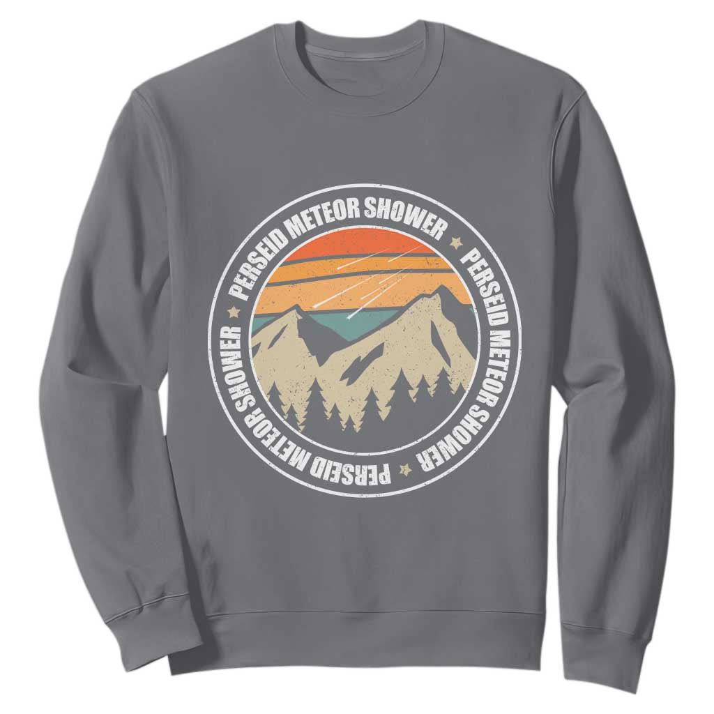 Perseid Meteor Shower Sweatshirt Shooting Stars Astronomy Vintage Retro Mountain TS11 Charcoal Print Your Wear