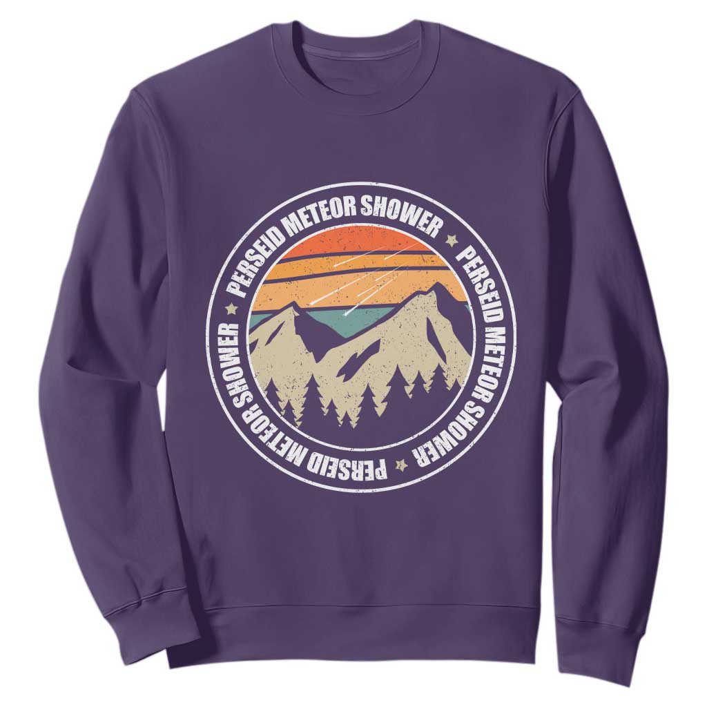 Perseid Meteor Shower Sweatshirt Shooting Stars Astronomy Vintage Retro Mountain TS11 Purple Print Your Wear