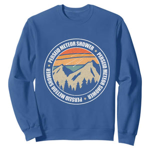 Perseid Meteor Shower Sweatshirt Shooting Stars Astronomy Vintage Retro Mountain TS11 Royal Blue Print Your Wear